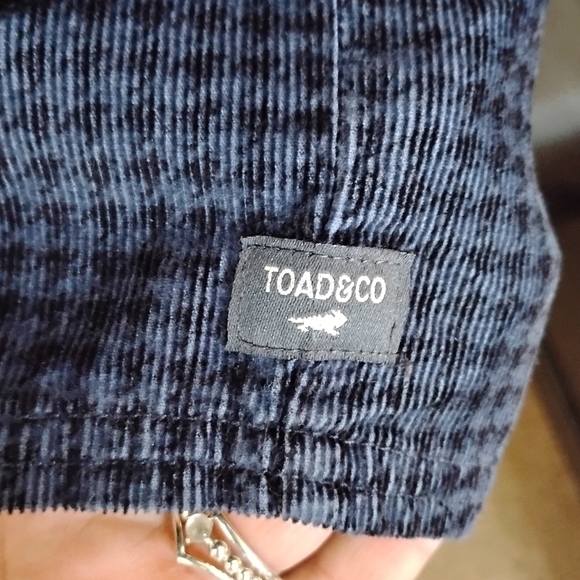 Toad & Co Corduroy Shirt Dress L Houndstooth Popover Pockets Fall Layering - Picture 6 of 9